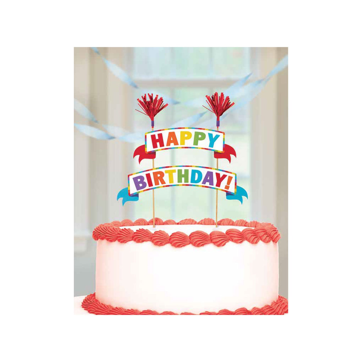 Happy Birthday cake pick topper Rainbow