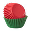 Red & Green mini baking cups cupcake papers 50 pack