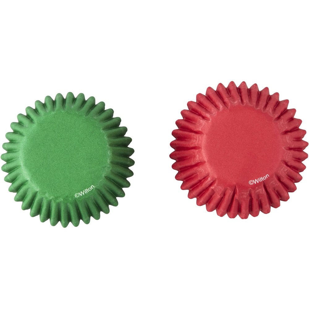 Red & Green mini baking cups cupcake papers 50 pack