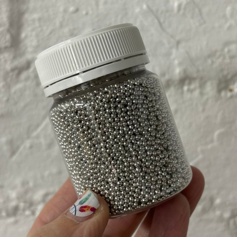 2mm silver cachous jar by Kiwicakes 104ml jar