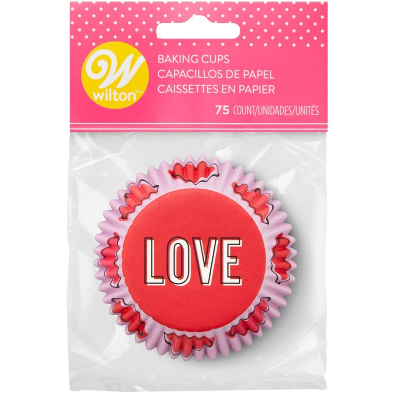 Love Hearts standard cupcake papers 75 pack