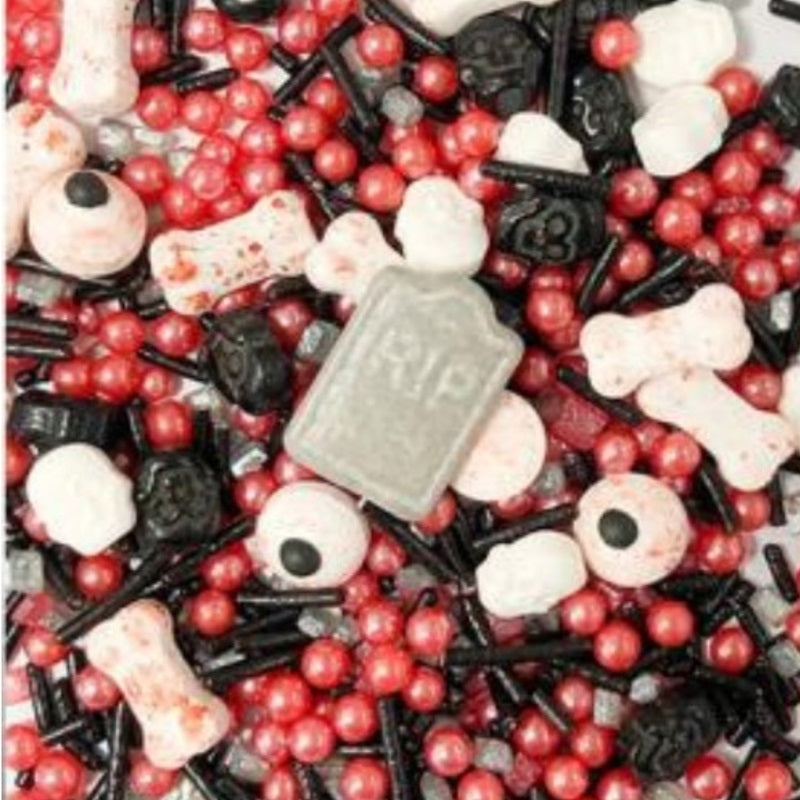 Halloween Bloody eyeballs and bones with Tombstones Sprinkle medley mix 80g