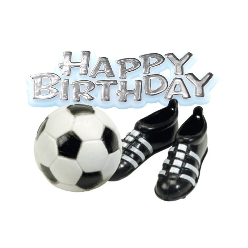 Soccer Ball boots and motto cake topper set