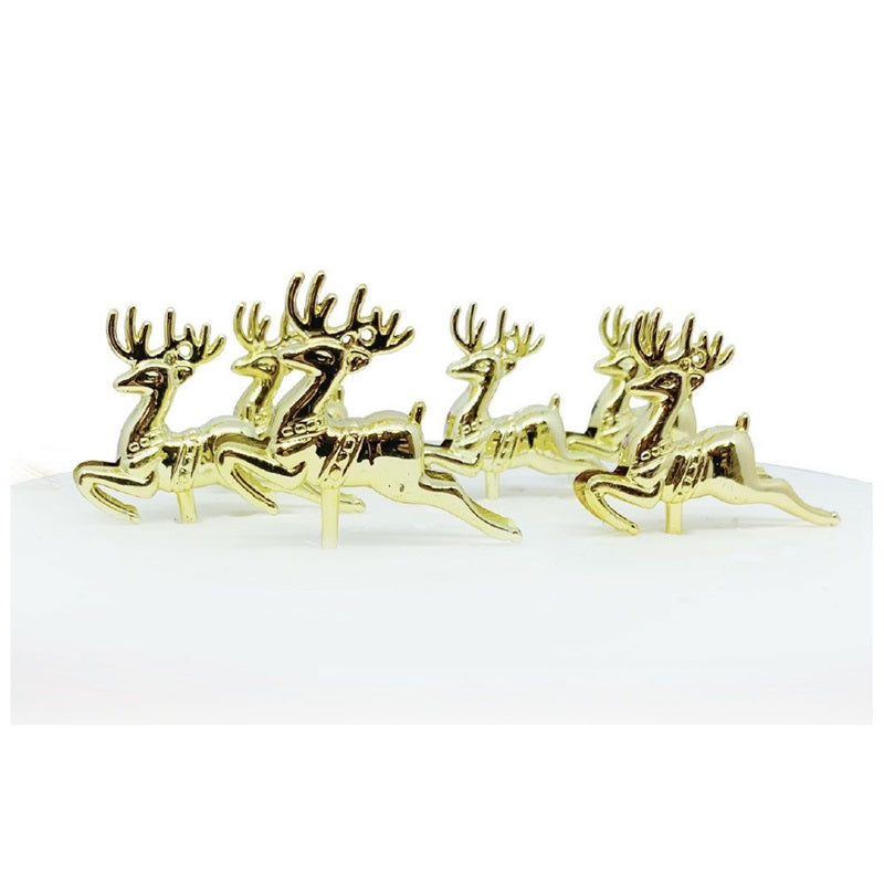 Reindeer cake topper set of 6 Gold