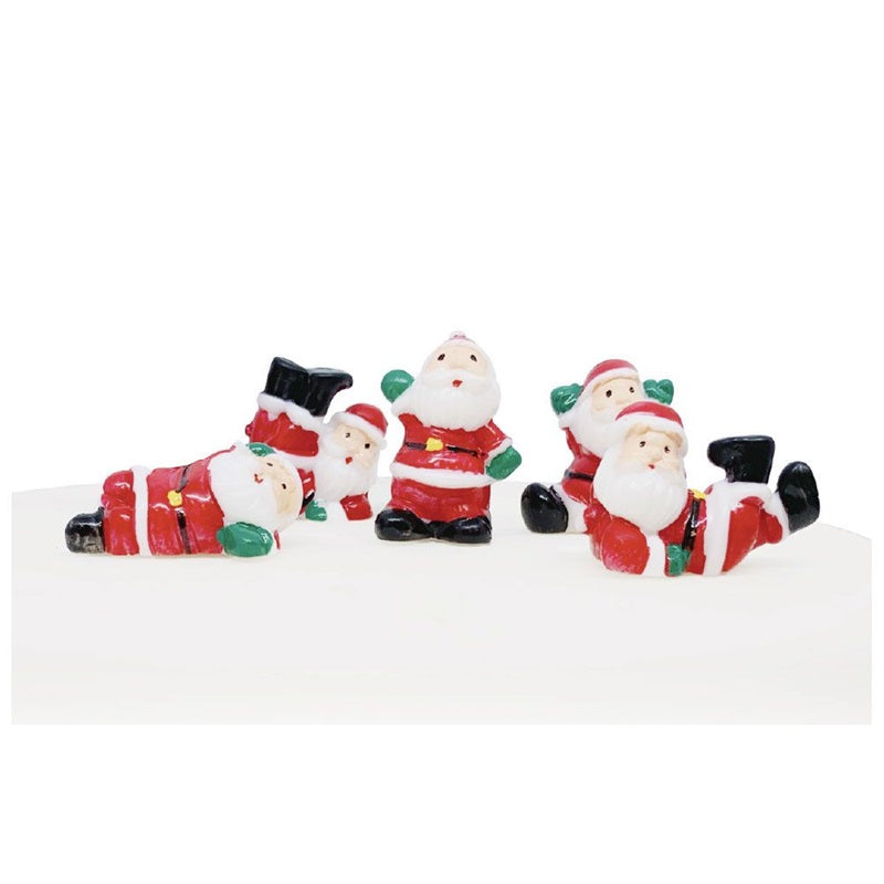 Fun Santa cake topper set pack of 6