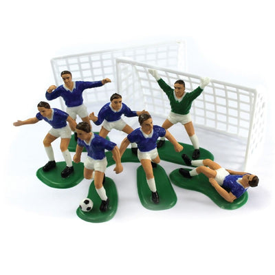 Soccer players and goals Cake Topper set BLUE