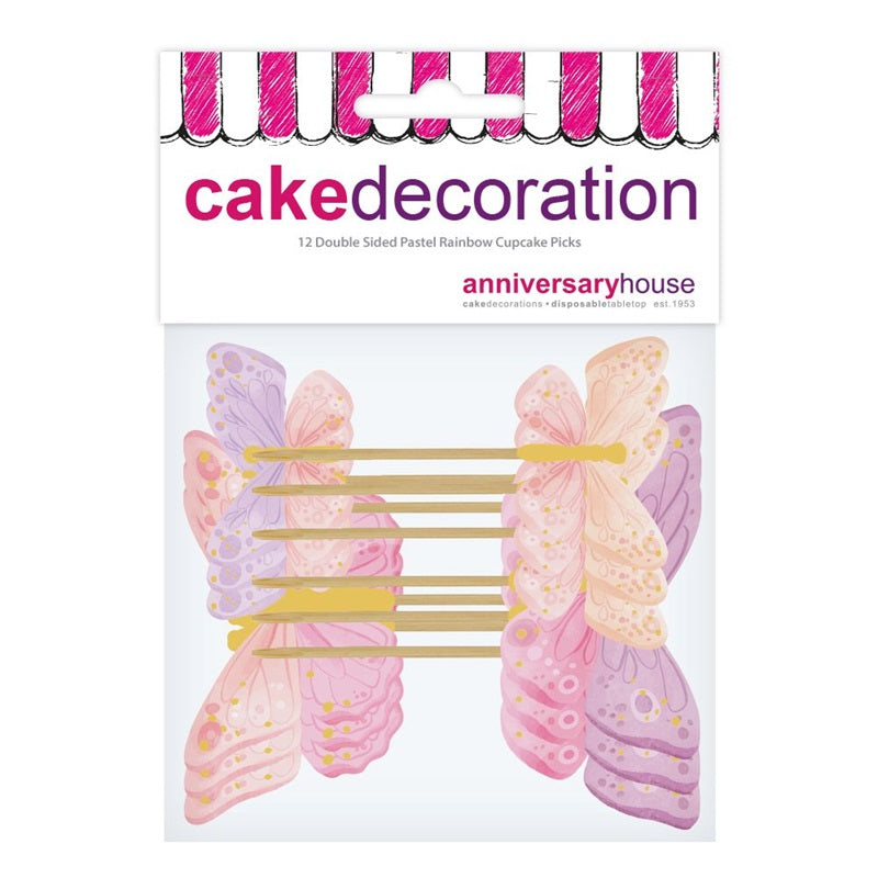 Butterfly cupcake picks pack of 12