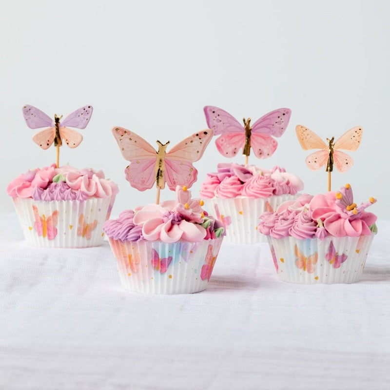 Butterfly cupcake picks pack of 12