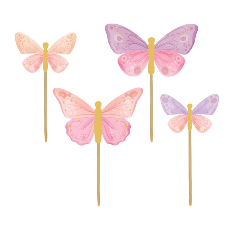 Butterfly cupcake picks pack of 12