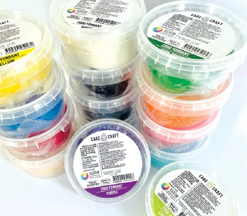 range of cake craft 200g fondant tubs