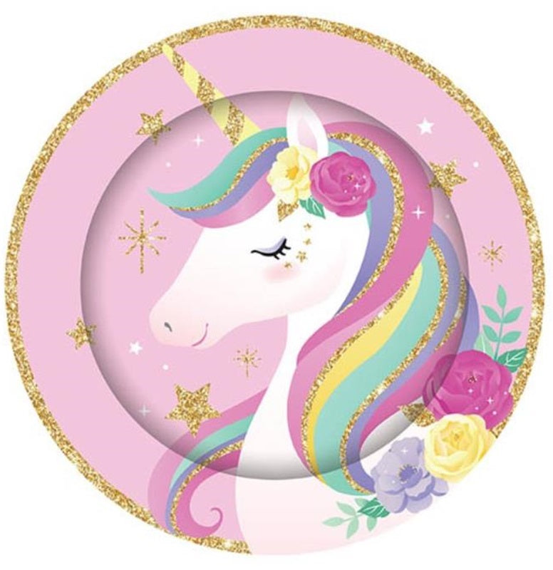 Unicorn Dinner Party Plates 23cm (8) style no2