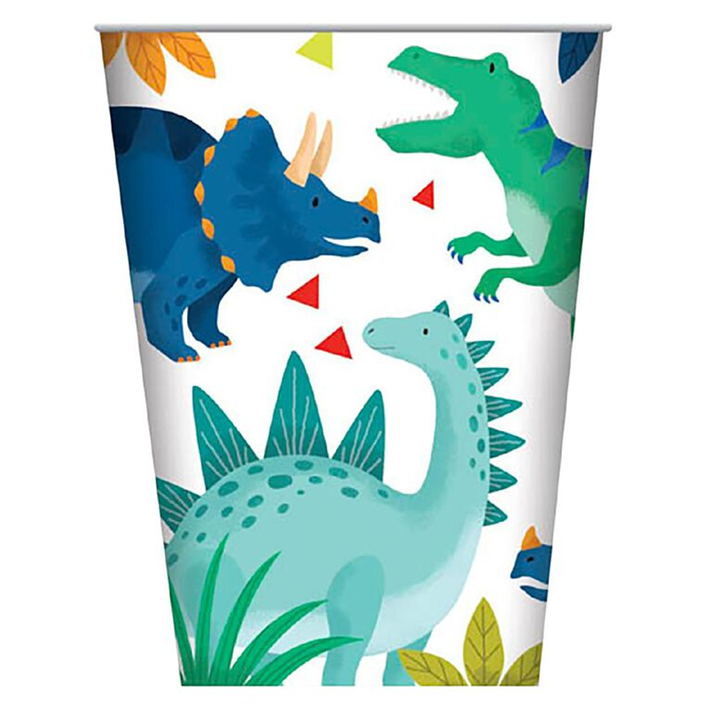 Dinosaur silhouette party cups pack of 8