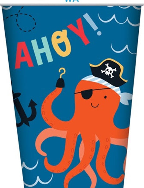 Ahoy Pirate sharks ships and Octopus party cups (8)