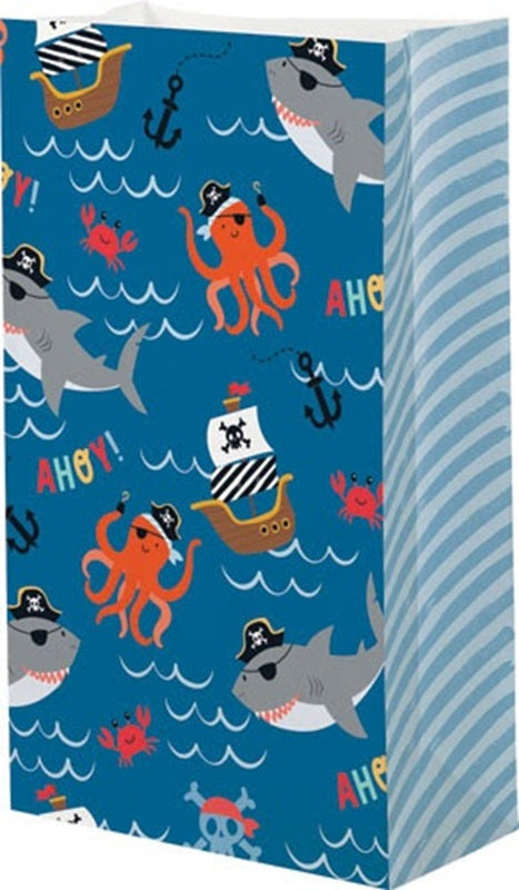 Ahoy Pirate sharks ships and Octopus party paper bags (8)