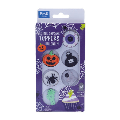 Edible cupcake toppers pack of 6 gumpaste icing decorations Halloween