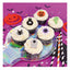 Examples of cupcakes decorated with PME Halloween gumpaste icing decorations