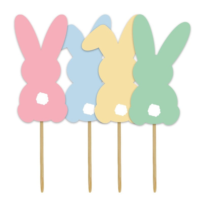 Pastel Bunny cupcake picks pack of 12