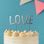 Silver metal LOVE cake topper