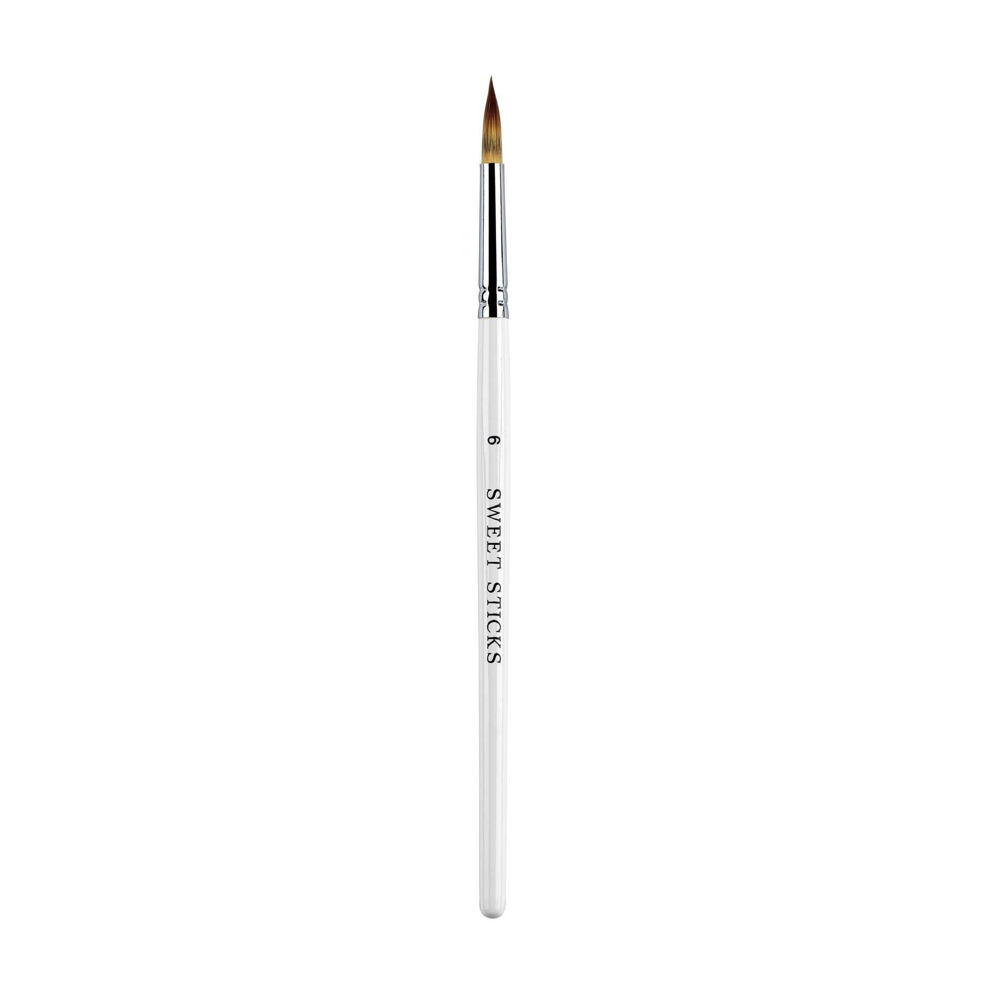 White Pointed Round Paint BRUSH No 6 by Sweet Sticks