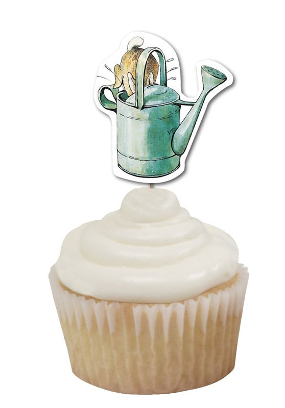 Cupcake Pick Design #1 Peter Rabbit diving into the watering can