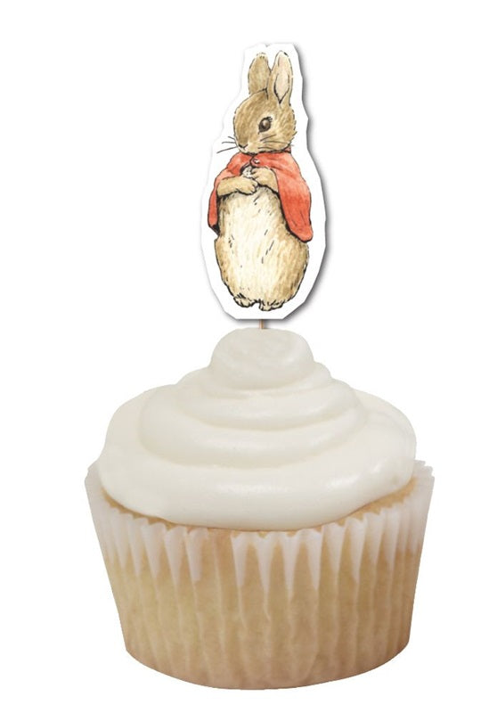 Cupcake Pick Design #4 Flopsy Rabbit in her red cape