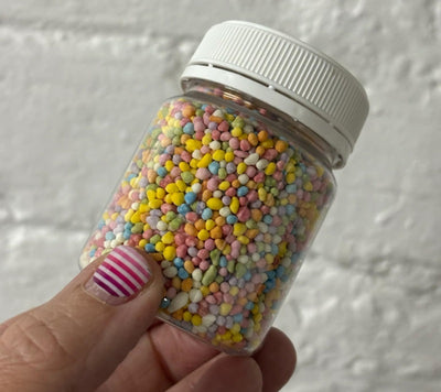 Rainbow jumbo non pareils sprinkles jar