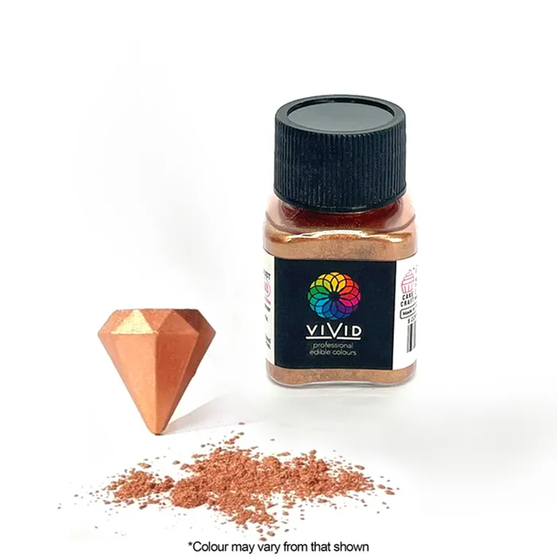 Vivid Rose Gold 10g pot Edible Metallic lustre dust