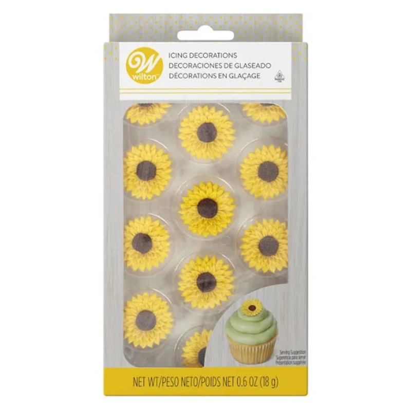 Royal icing Sunflowers sugar icing decorations