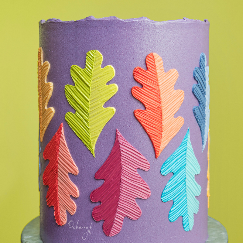 example of a cake coloured with violet icing