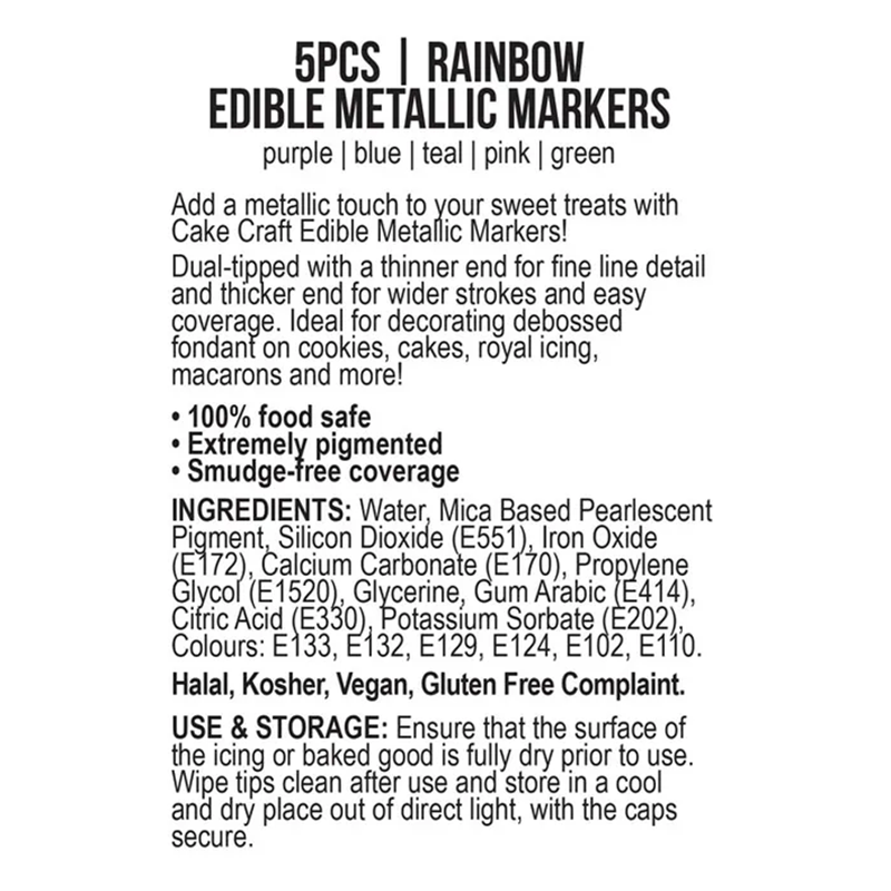 Information and ingredients label