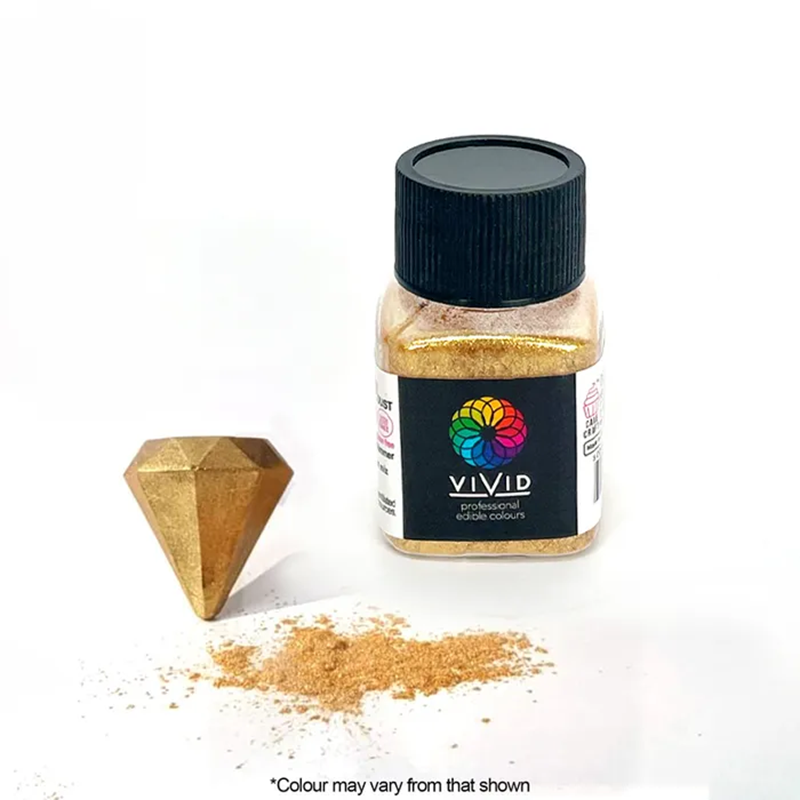 Vivid Warm Gold Shimmer 10g pot Edible Metallic lustre dust