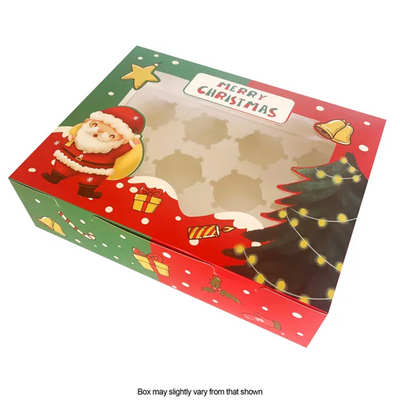 Christmas Cupcake box Holds 12