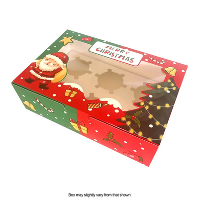 Christmas Cupcake box Holds 6