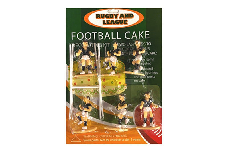 Rugby or league cake topper set Blue Jerseys