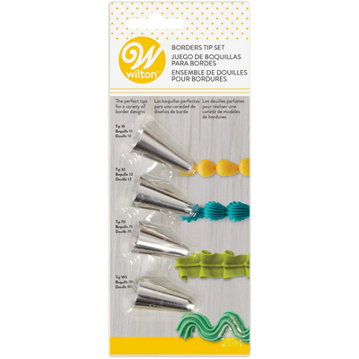 Wilton 4 piece Borders Tip or piping nozzle set