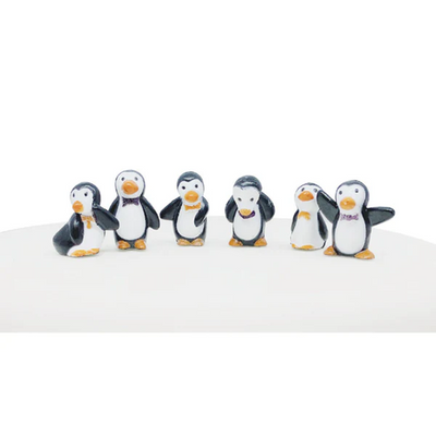 Penguins Christmas Cake Topper set pack of 6