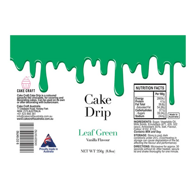 Cake Craft coloured chocolate Cake drip 250g Green