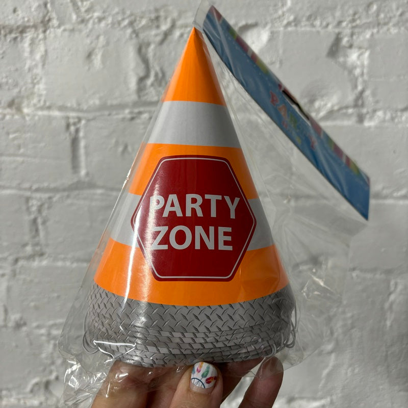 Construction vehicle road cone Party hats (8)