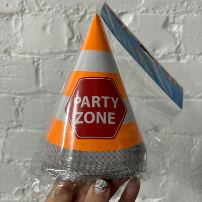 Construction vehicle road cone Party hats (8)