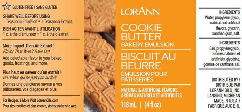 Cookie Butter Emulsion flavouring 4oz 118ml Lorann