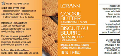 Cookie Butter Emulsion flavouring 4oz 118ml Lorann