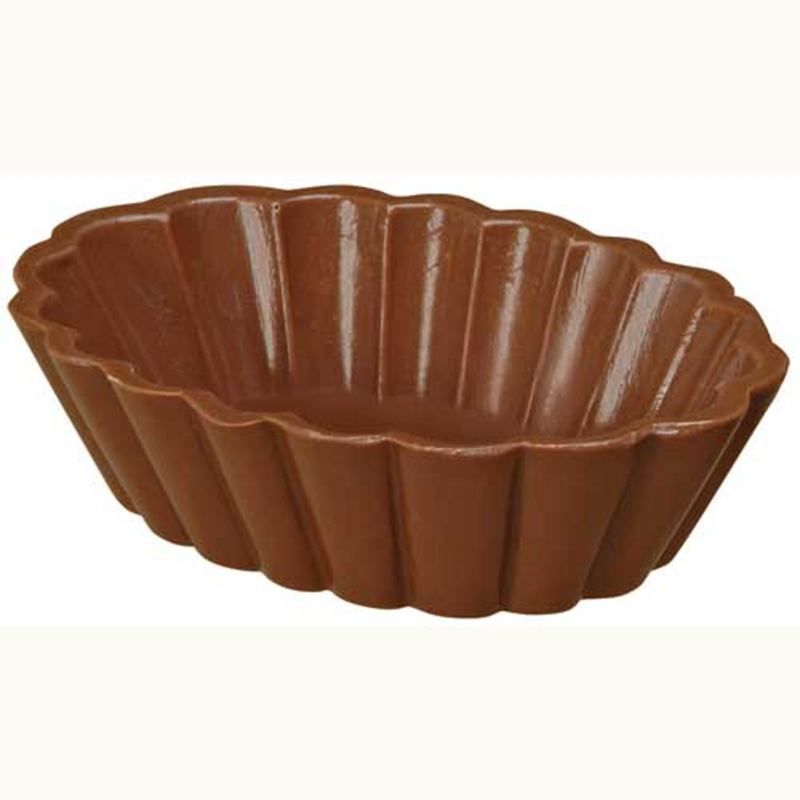 Example of finished chocolate shell made using the Wilton Oval Dessert Shell chocolate mould