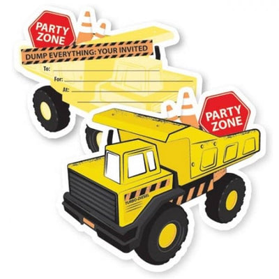 Construction vehicle party invites invitations (8)