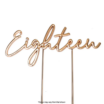 Rose Gold Metal Eighteen pick topper 18th