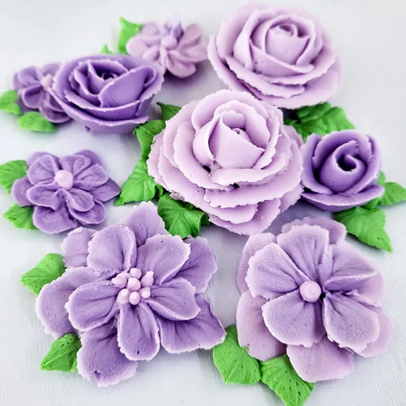 Flower piping tip nozzle set petals leaf and centres - Kiwicakes