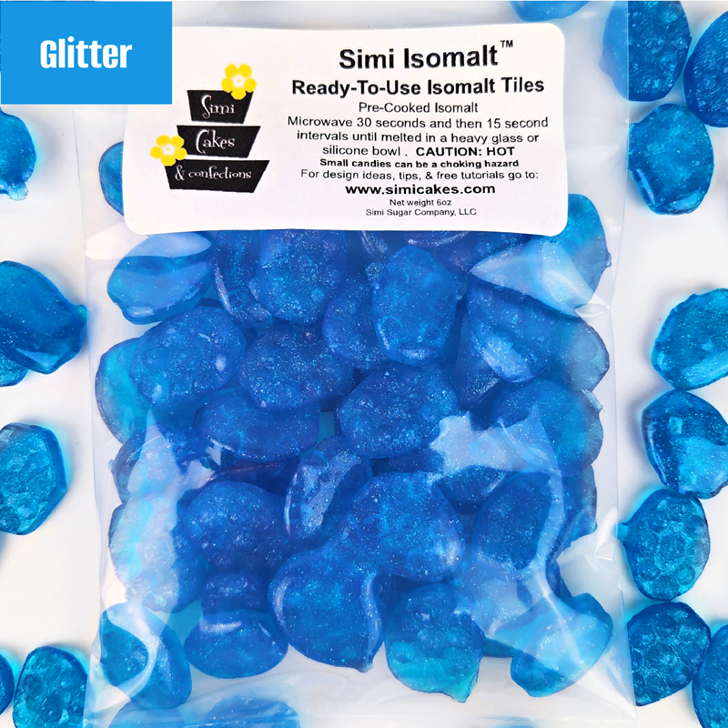 Isomalt Glitter Blue 6oz 170gr Simi Cakes