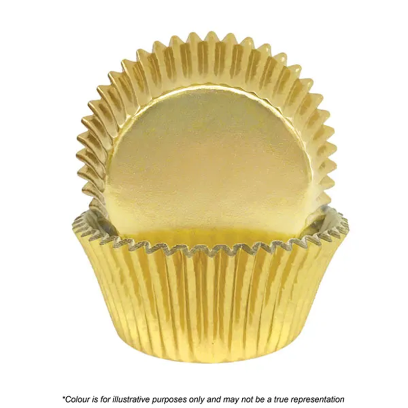 Foil baking cups gold 44mm x 30mm (72) cupcake papers