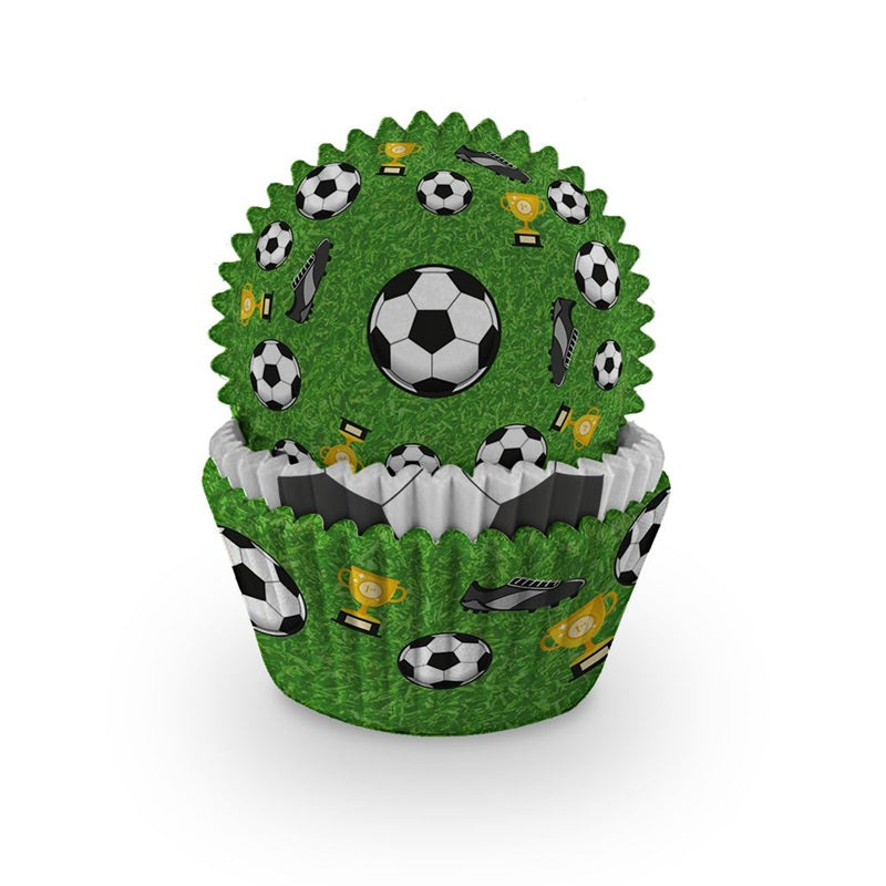 Soccer or football cupcake paper baking cups