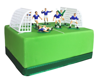 Soccer players and goals Cake Topper set BLUE