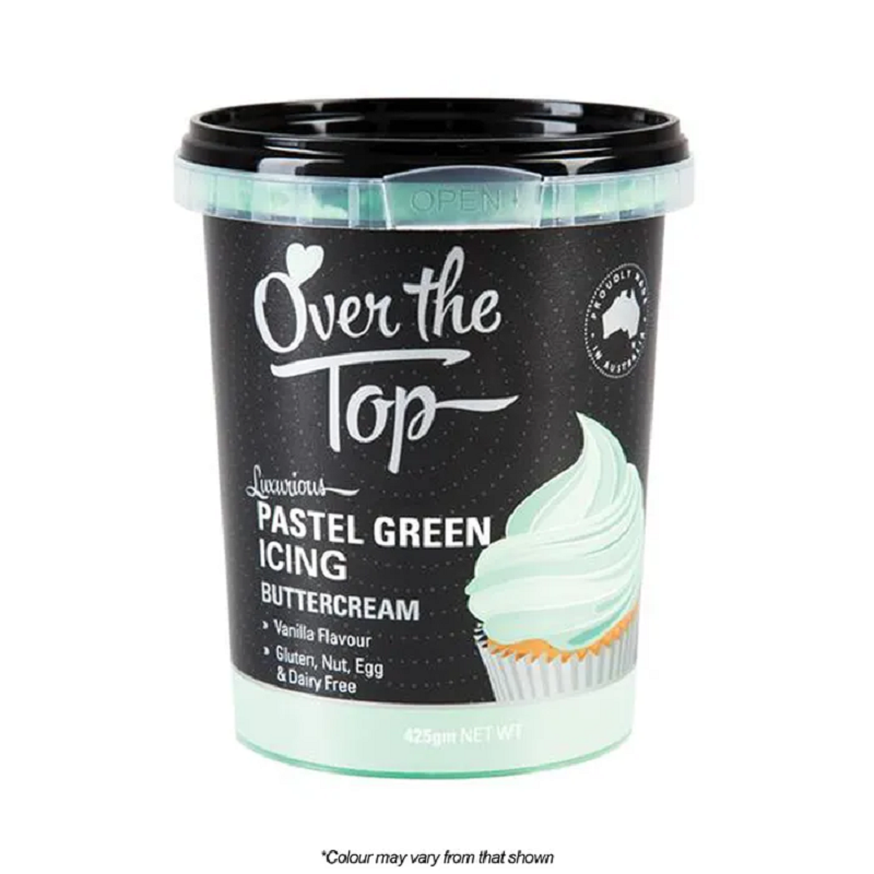 Ready made buttercream 425g by Over the Top Pastel Green